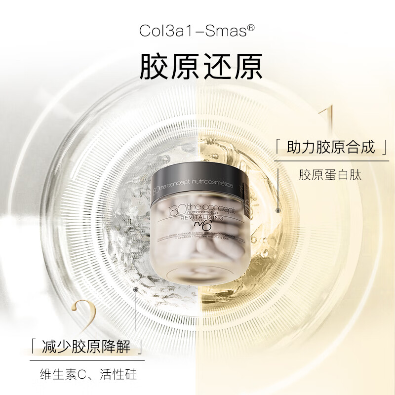 180 the concept陈伟霆同款幼态丸rv6【2.0】胶原蛋白肽填充胶囊胶原再生配方 RV6幼态丸2.0胶原再生 60粒*4瓶