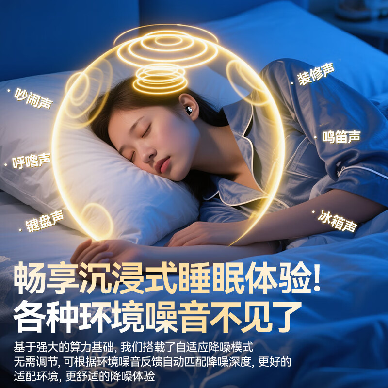 梦多福耳塞防噪音睡觉睡眠专用隔音降噪耳塞防呼噜隔音耳罩学生 幻夜黑｜Pro版 舒适佩带