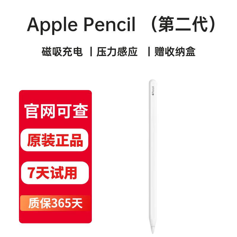 苹果 Apple Pencil2代笔 原装正品二手手写笔 一/二代笔iPad电容笔 平板电脑触控笔99新 苹果Pencil2代笔（99新） 赠专业学习绘画软件-闪电发货