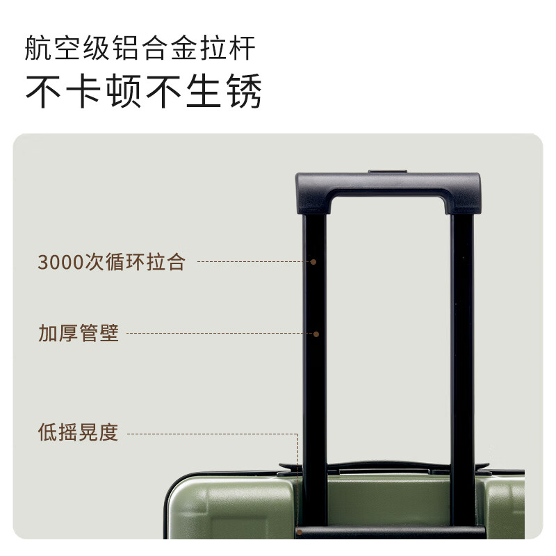 爱华仕方糖箱大容量行李箱结实耐用轻便密码登机箱旅行拉杆箱皮箱子 黑色 【加厚PC】 【耐磨抗摔】 24英寸 【3-5天中途行】