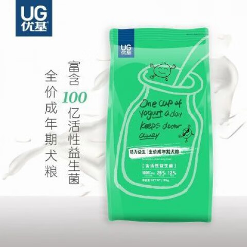 優(yōu)基(YJ)UG優(yōu)基狗糧益生菌10kg通用幼犬全犬種營養(yǎng)天然成犬小型犬烘焙凍干 全價成犬犬糧【活力益生】10KG袋