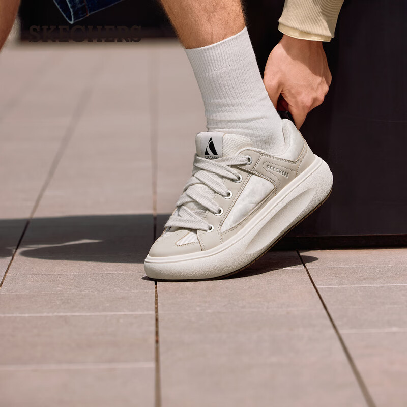 斯凯奇（Skechers）云朵面包鞋|秋冬男子时尚百搭厚底板鞋舒适运动休闲鞋183330