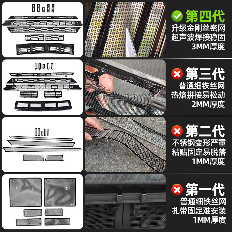 捷途旅行者山海T2防虫网改装水箱保护免拆卡扣式防虫中 网前杠旅行者_山海T2_升级四代加