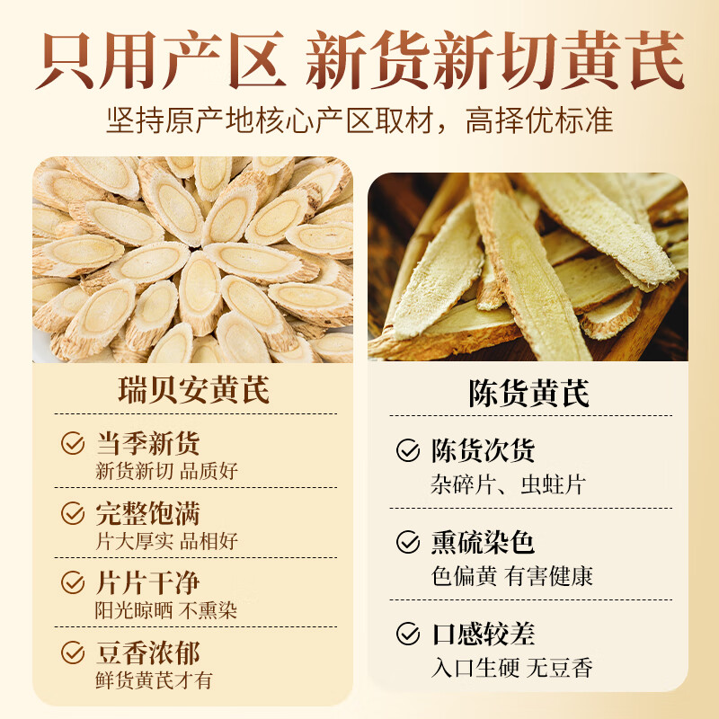 思恩腾瑞贝安黄芪当归片党参节红枸杞红枣片煲汤食材泡水三宝五宝茶气血养生茶 【百搭补气】黄芪100g*2罐