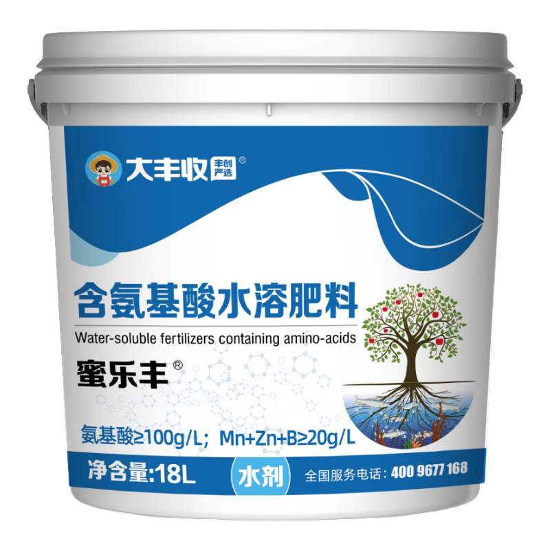 大豐收豐創(chuàng)惠選大豐收豐創(chuàng)嚴(yán)選氨基酸水溶肥料蜜樂豐蔬菜花卉果樹農(nóng)用肥料有機肥 18l*1桶【約42斤左右】