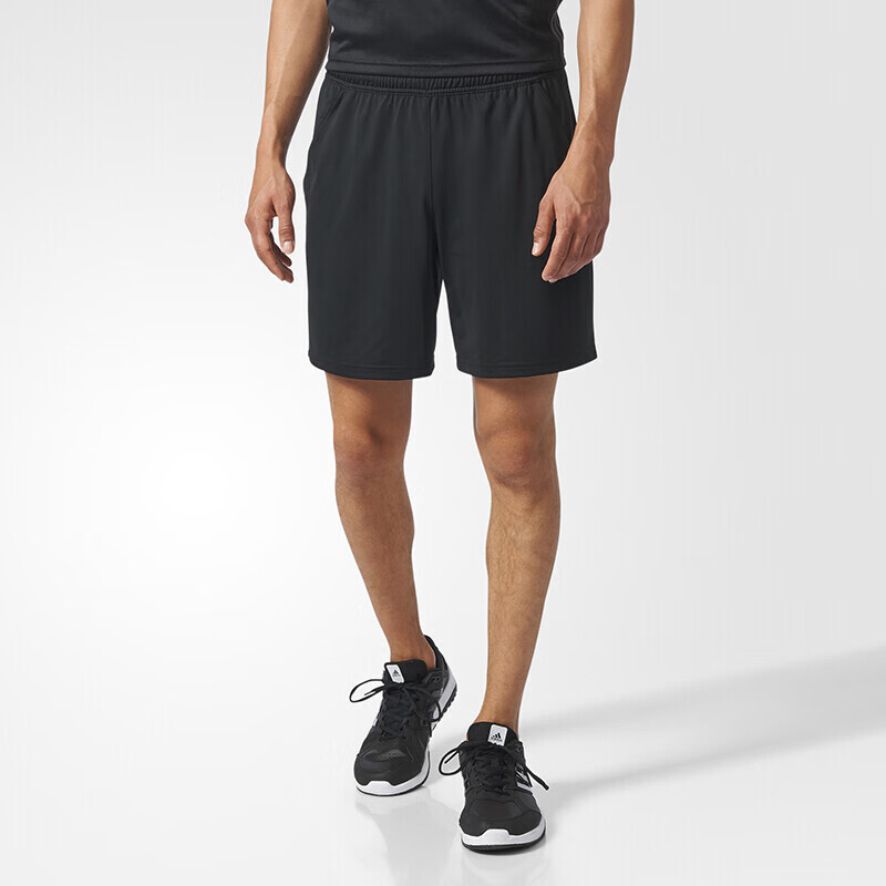 阿迪达斯adidas 短裤男款跑步健身休闲透气速干羽毛球短裤BR2565 黑色 黑色 M 码