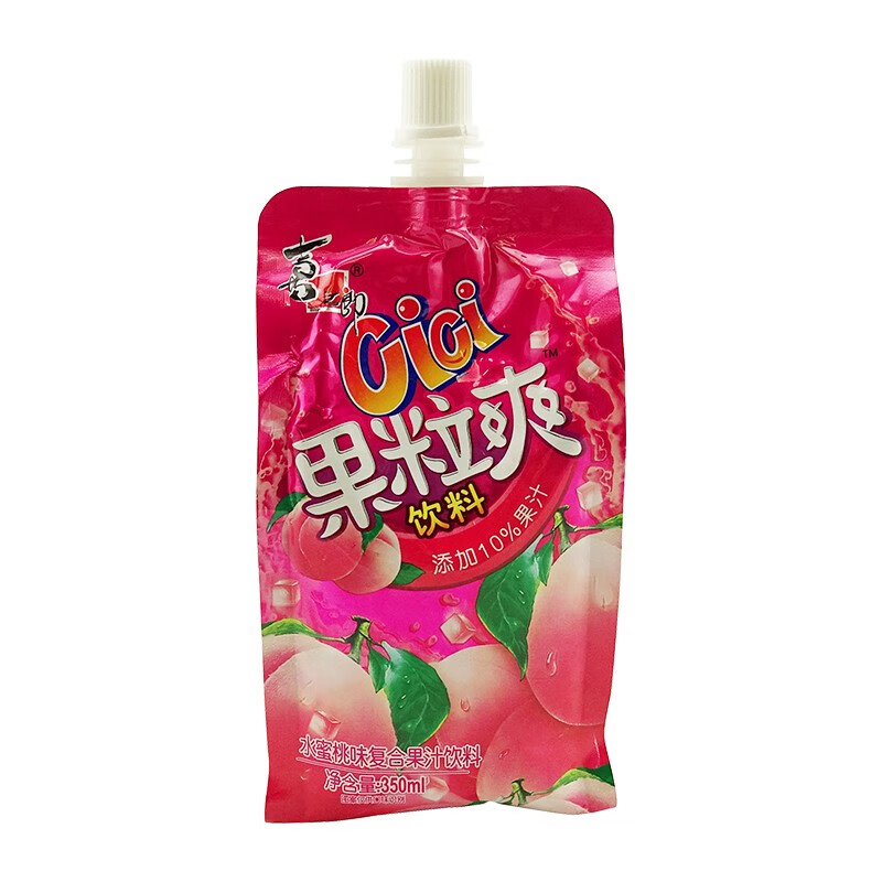 喜之郎 cici果粒爽 350ml 包装 果汁饮料 休闲零食零嘴 果冻 水蜜桃味
