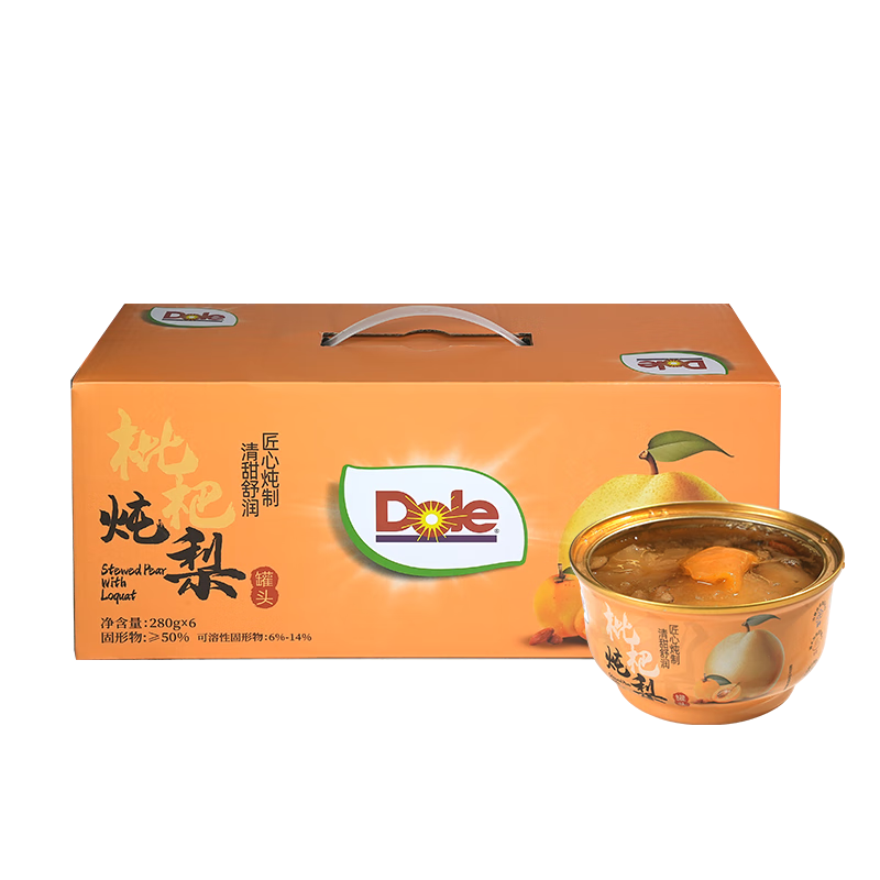 都乐（DOLE）【年货礼盒】枇杷炖梨280g*6碗炖梨罐头 过年送礼 新老包装发货