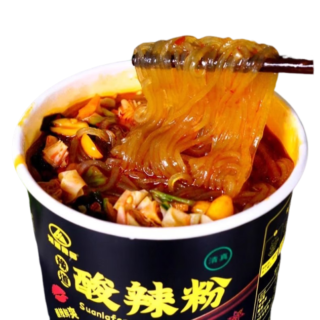 豫道食品酸辣粉重慶紅薯粉絲米粉米線方便速食清真夜宵 免煮145g 黑金酸辣粉 135g*12桶