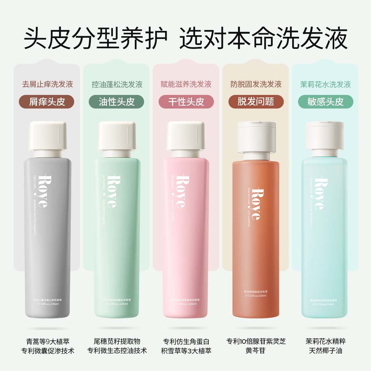 roye控油蓬松洗发水蓬松高颅顶深层清洁去油大容量洗头膏改善油扁塌 【超值必囤】控油蓬松洗发水380ml*2