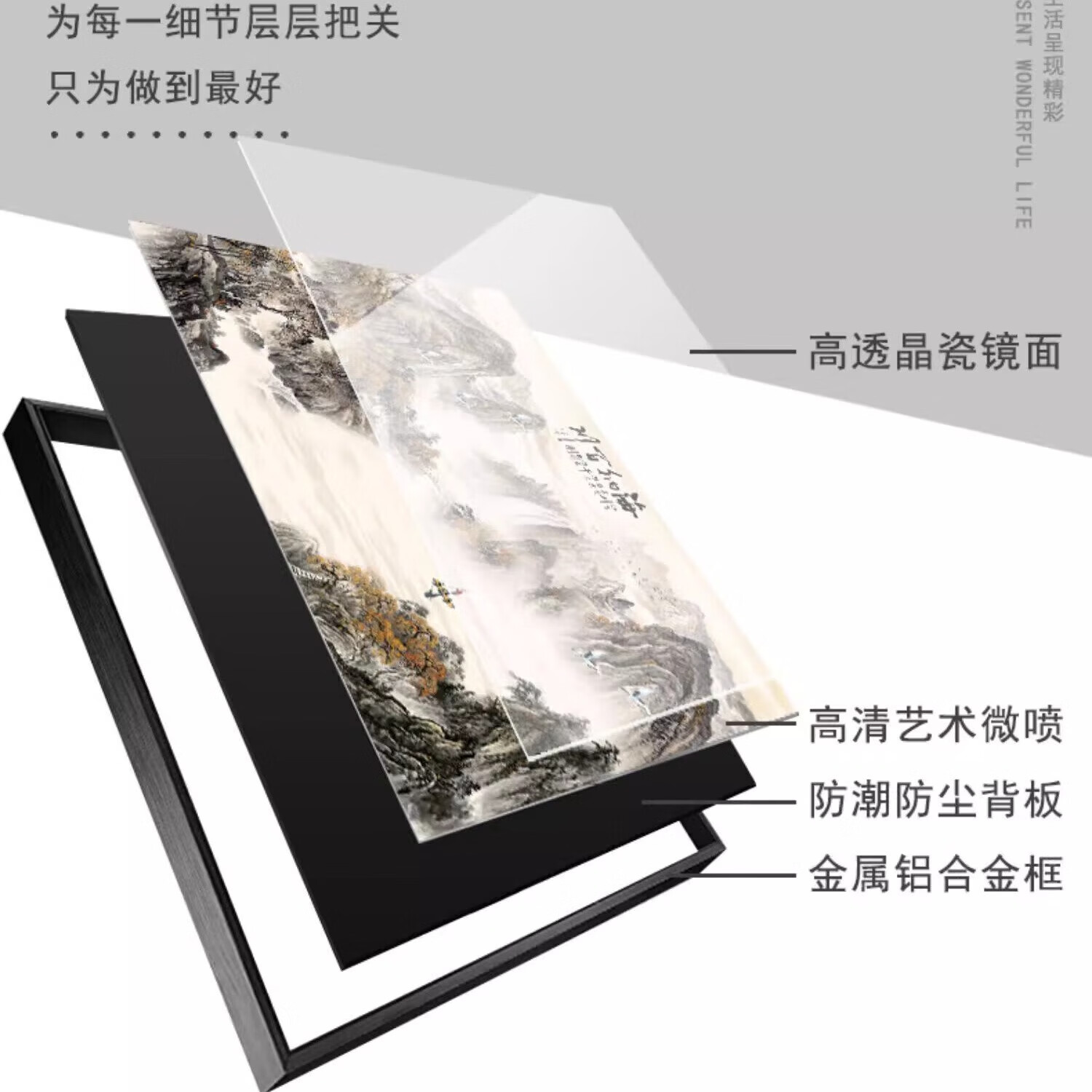 柳莺花燕入户玄关装饰画玄关挂画走廊过道挂画客厅山水画新款高级感玄关画 时来运转（简约风） 80X160cm铝合金框 超透晶瓷（亮面） 默发黑框（如需金色请备注）