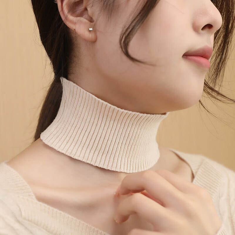 通用纯棉护颈脖套 小围脖男女春季空调房护脖防寒护颈纹月子保暖脖套 浅灰色