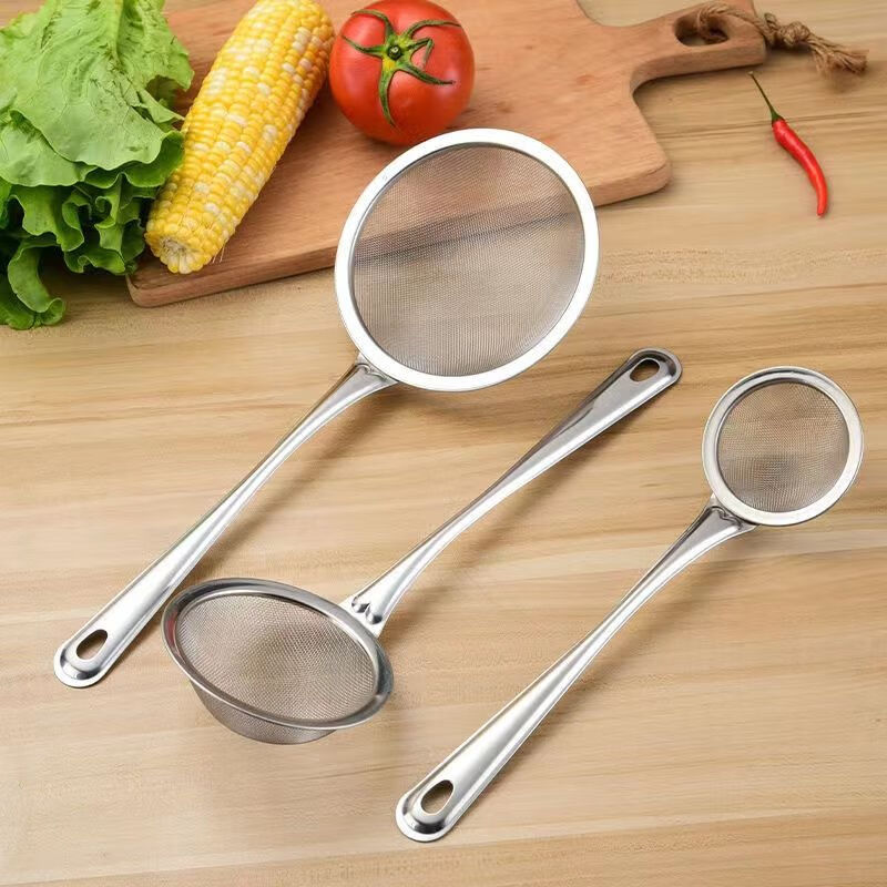 DEATKN德国不锈钢漏勺果汁 豆浆过滤网 家用捞面 中药网漏 大号笊篱油炸 升级加固漏勺 大中小三件套