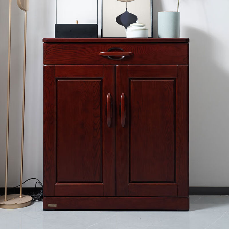 现代中式简约大容量防尘鞋柜玄关隔断鞋柜鞋架 组装 琥珀红a款鞋柜