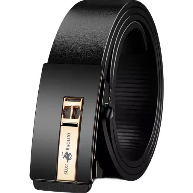 【正品保罗】皮带中国风自动扣无牙腰带男款高档潮流时尚腰带新款 金色 120cm