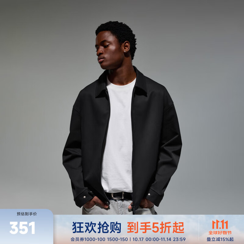 CHINISM  CH赤尘行政教练简约夹克男士春秋款美式潮流休闲复古外套 黑色 L