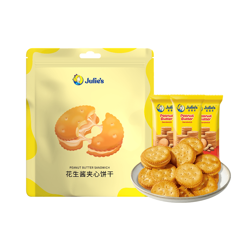 茱蒂丝【进口饼干】马来西亚茱蒂丝花生酱夹心乳酪夹心饼干零食小包零食 花生酱夹心1袋(含15g*12小包)