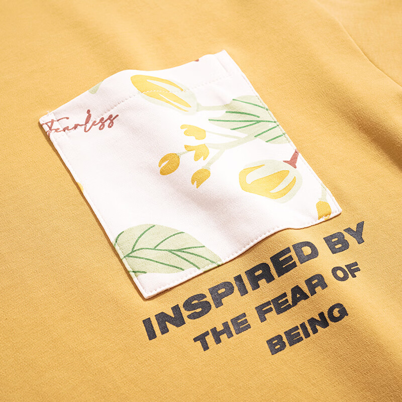 芬腾睡衣女【100%纯棉】秋冬新款圆领长袖花卉睡衣女家居服套装女神节 黄色 L