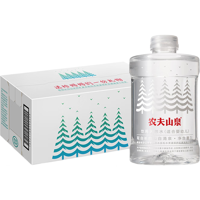 ũ��ɽȪ Ӥ�׶����ÿ�Ȫˮ Ͱװ 1L 8ƿ 58Ԫ