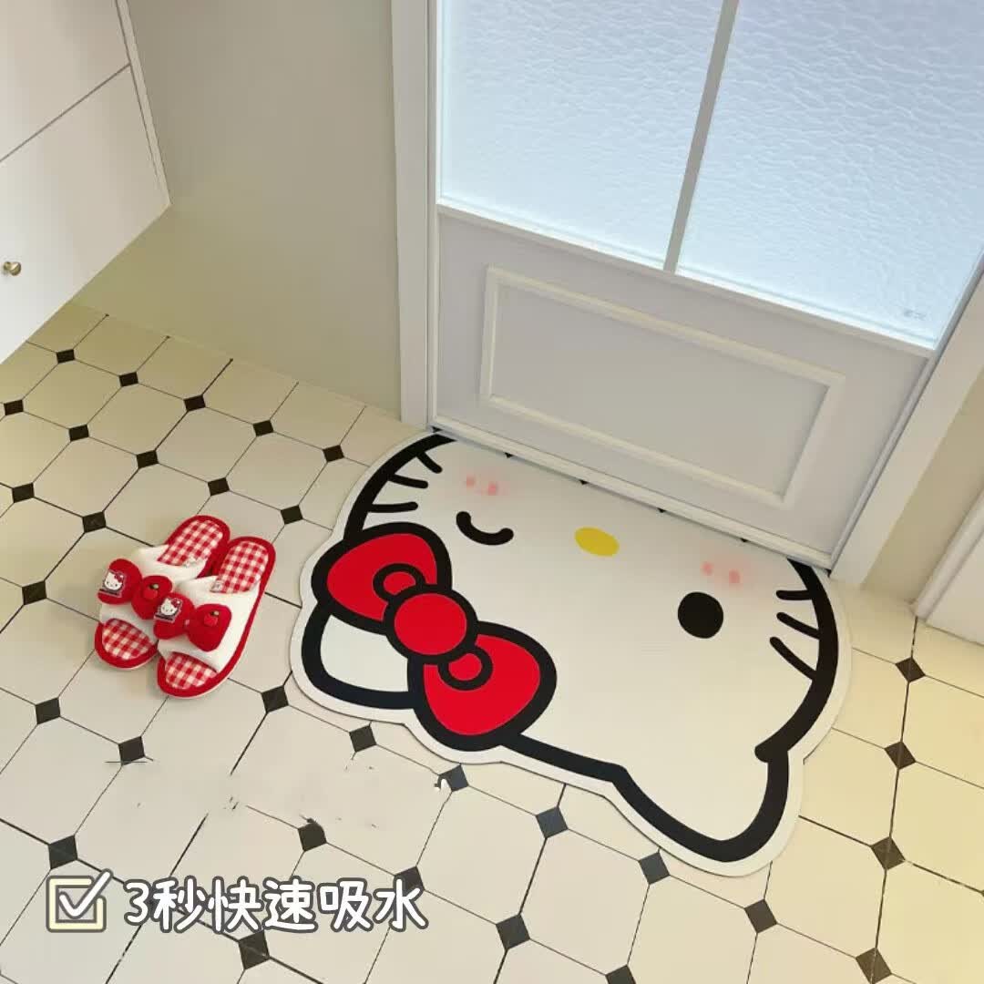 新罗斯弗HelloKitty浴室地垫卫生间速干吸水防滑脚垫洗手间厕所门口地垫 kitty地垫60x90cm
