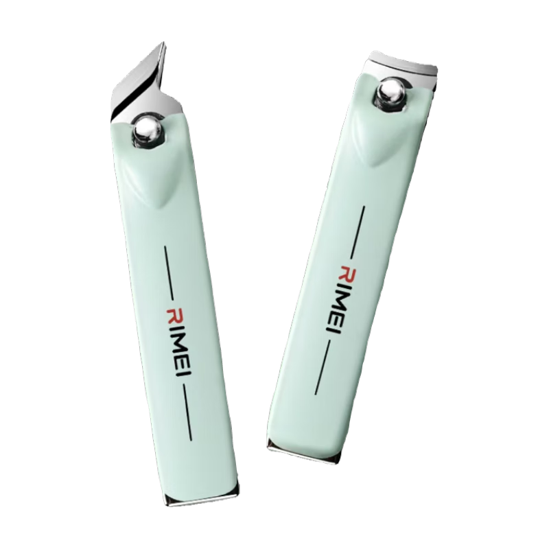 金达日美指甲钳套装指甲刀家用盒装指甲钳斜口指甲剪修脚专用工具 浅绿盒装指甲钳【平口+斜口】