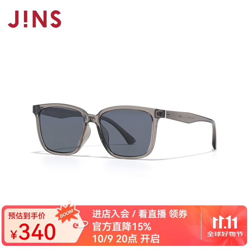 睛姿（JINS）2025春時尚自然簡約男女款太陽鏡墨鏡URF25S031 82淺棕色