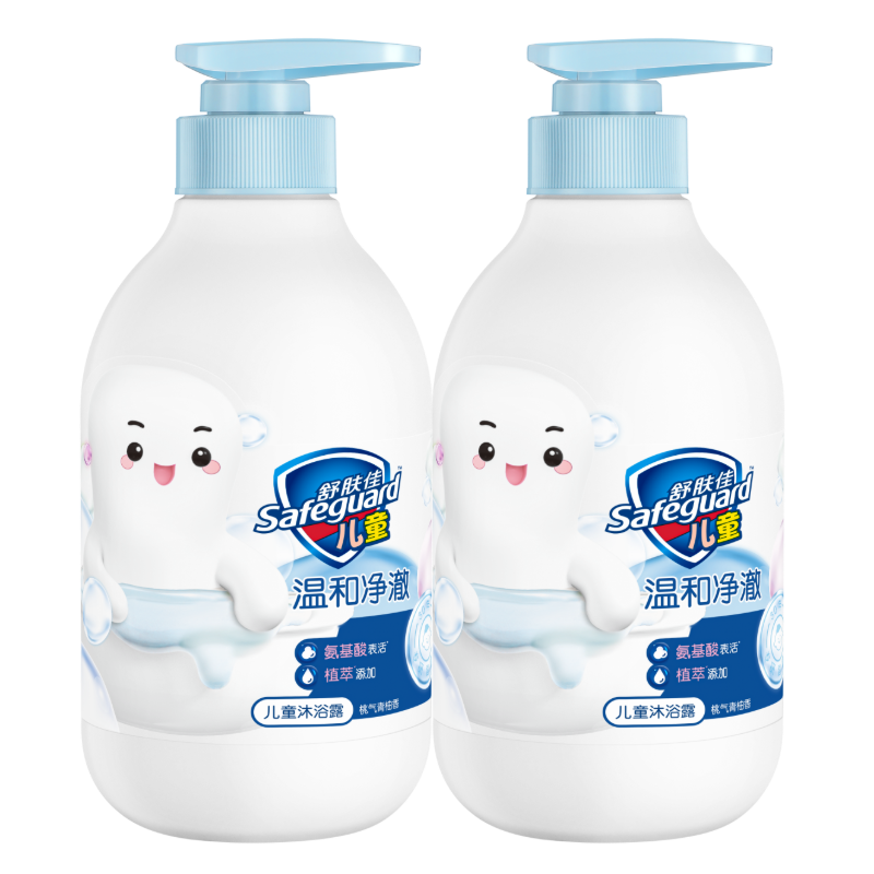 舒肤佳儿童沐浴露洗发水二合一 桃气青柚香450g*2 温和净澈水润肌肤