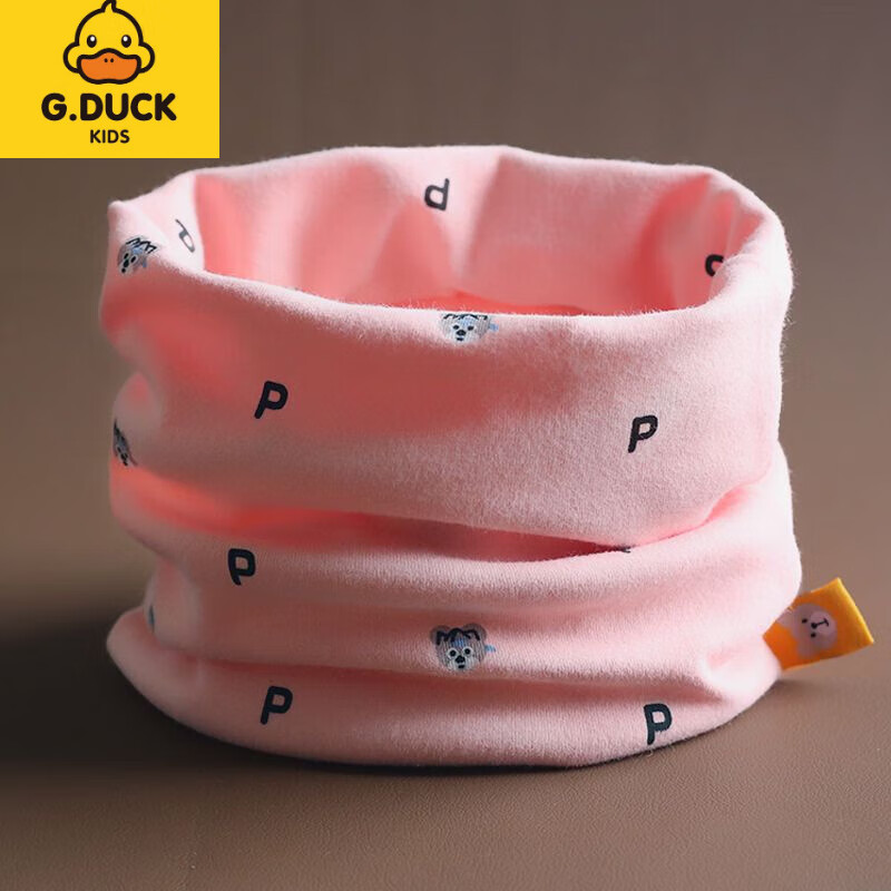 G.duck小黄鸭宝宝围脖纯棉儿童围巾秋冬婴儿脖套男女小孩韩版套头防风保 卡皮巴拉-白色 0-10岁