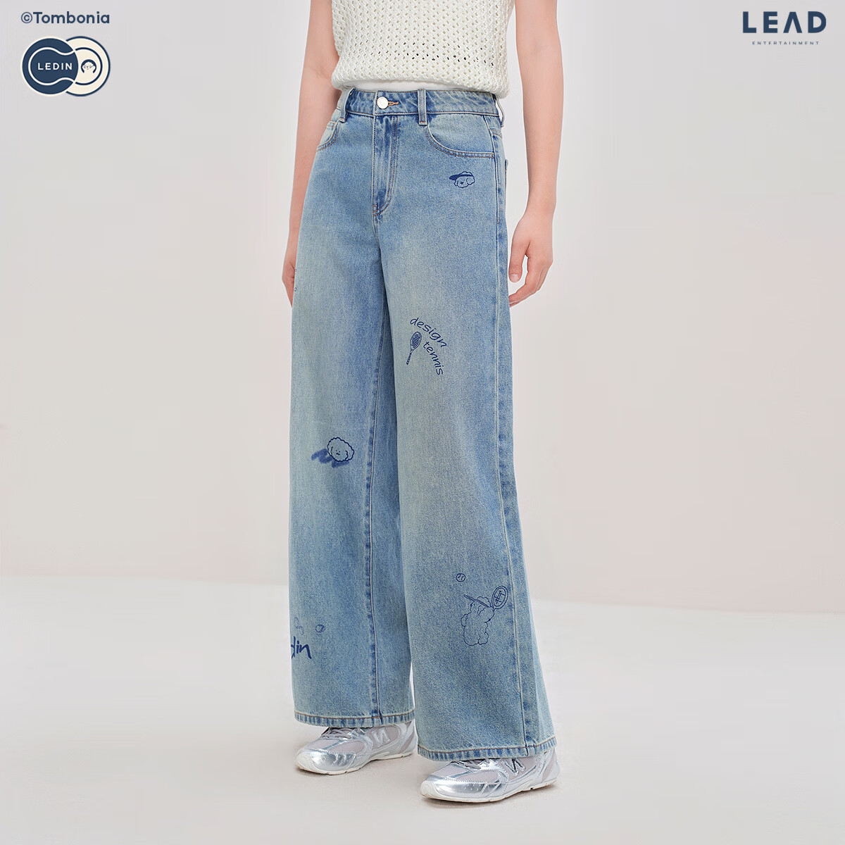 乐町TOMBONIA联名合作系列牛仔长裤 蓝色5 M