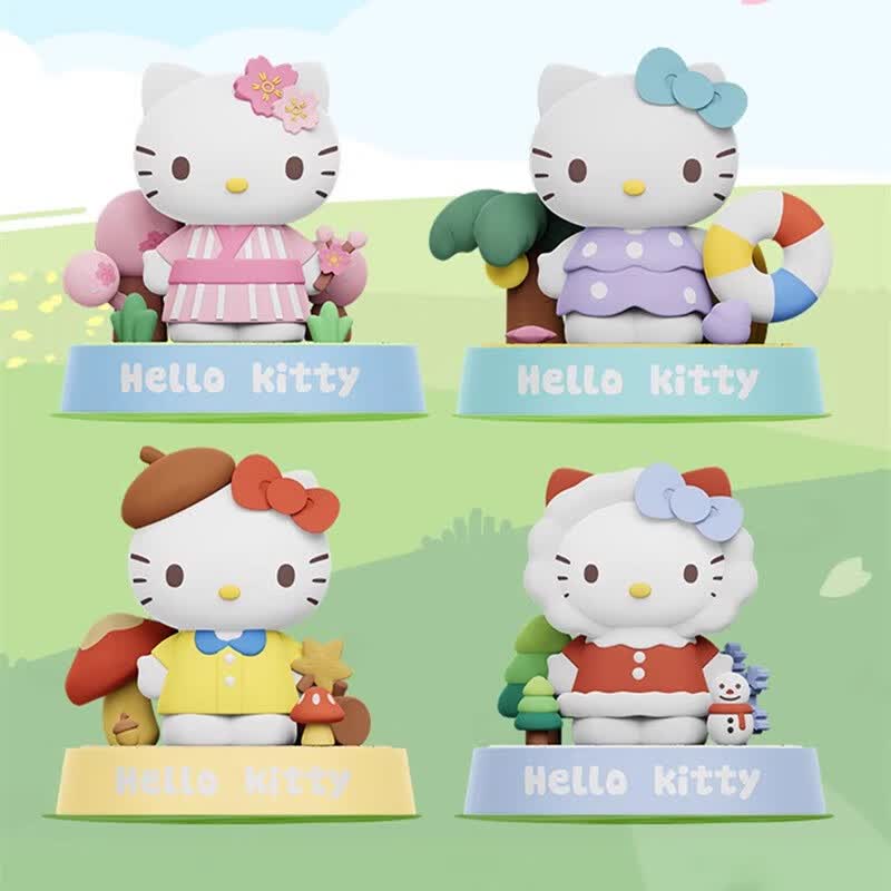 Hello Kitty手办盲盒玩偶正版永生花情人节礼物哈喽三丽鸥送女友联名生日 正版香薰摆件-寻花踏春