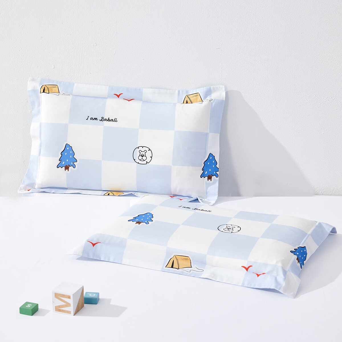 水星家纺枕套 100%全棉枕套 婴幼儿A类标准纯棉印花抗菌枕套单只装 婴幼A类全棉抗菌枕套 单只 50cm*30cm