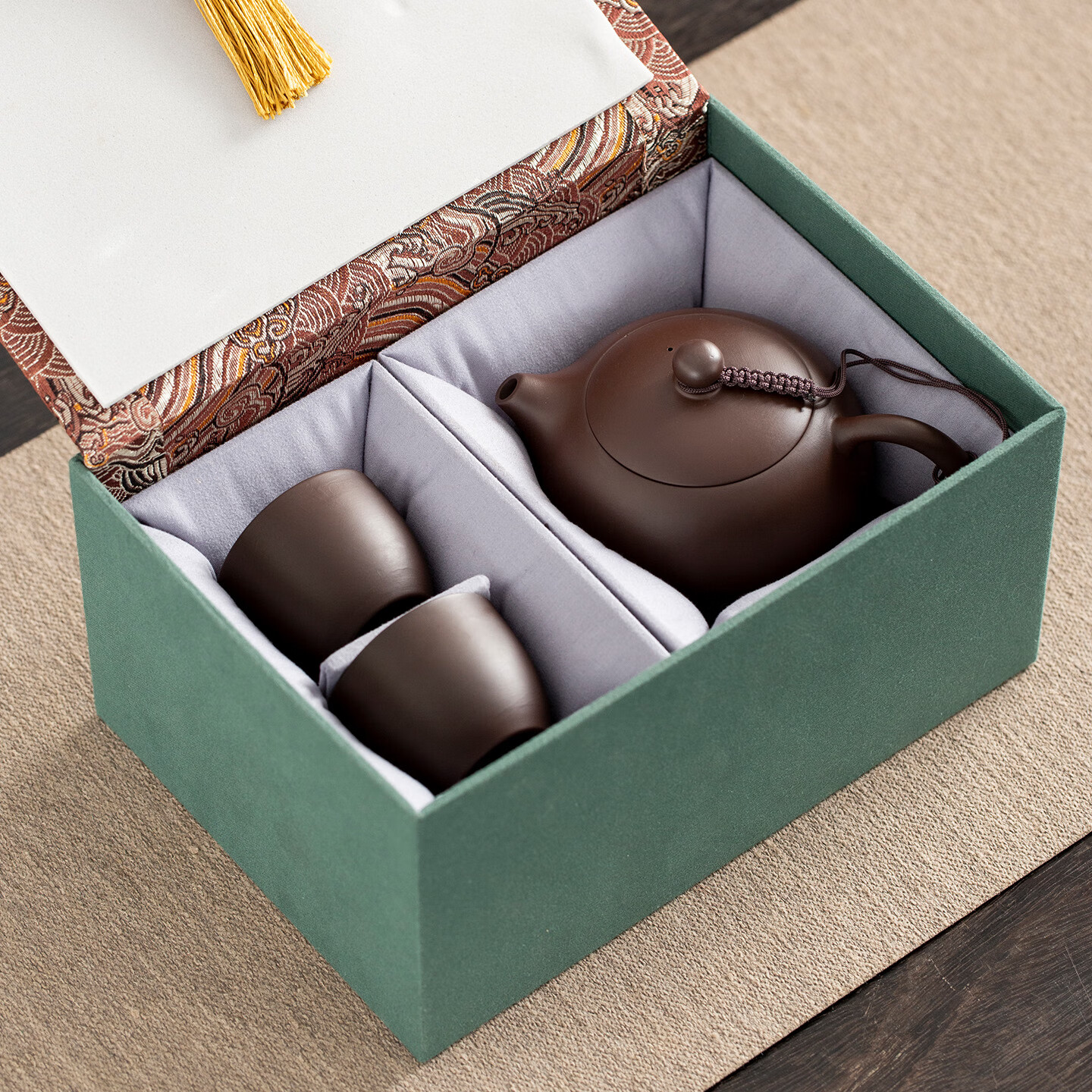 颖器紫砂壶茶壶紫泥西施壶250ml凤鸣壶家用泡茶壶正品纯手工功夫茶具 04紫泥西施壶+2杯【礼盒装】 250ml