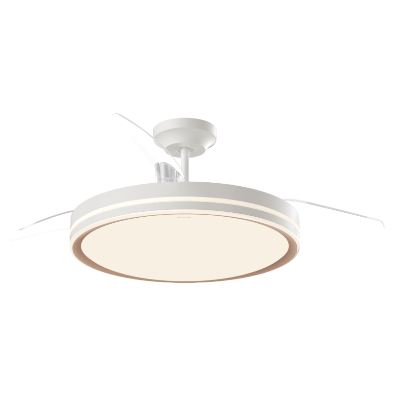 欧普照明（OPPLE）隐形扇风扇吊灯家用金色风扇灯品风2S 36寸24瓦照明白金 包安装