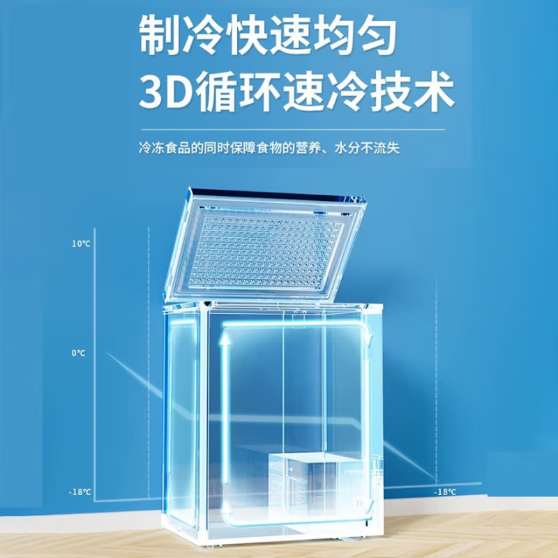 Heiai冰柜家用208升一级能效冷冻保鲜迷你冷藏商用卧式冷柜储存母乳冰柜小型节能大容量 58升 丨58A128【新品上市丨变频一级】