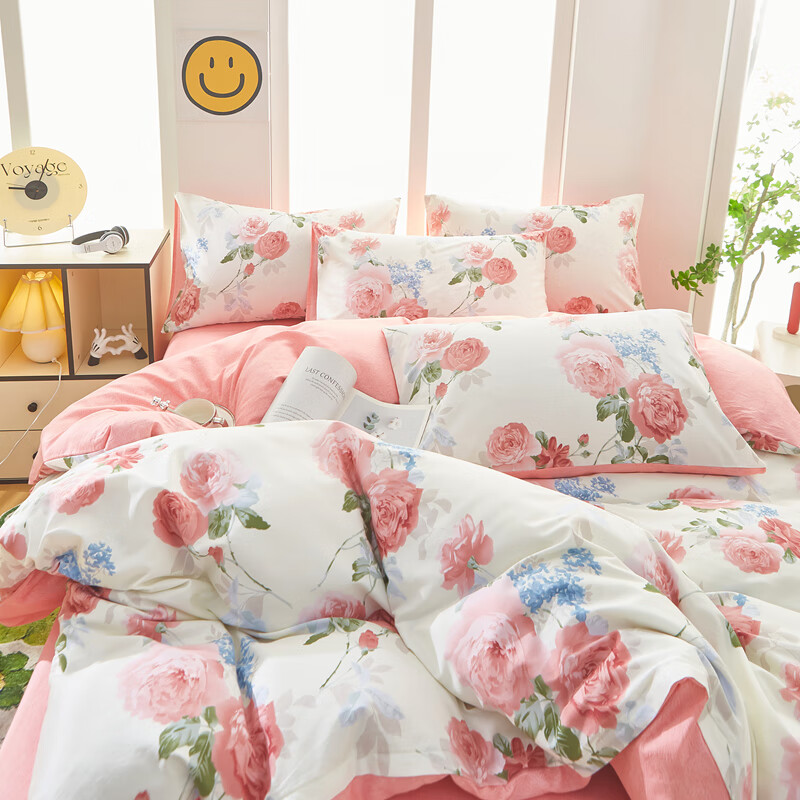 恒源祥 被套 A类100%纯棉被罩单件ins风印花加厚柔软亲肤宿舍床上用品 锦上添花【A类全棉】 200*230cm