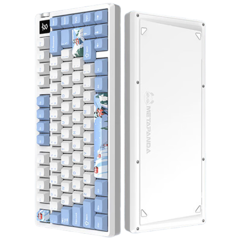 玄派PD75M-V2 全铝客制化机械键盘蓝牙无线三模游戏键盘铝坨坨多媒体彩屏带旋钮索尼克轴 滑雪熊猫 