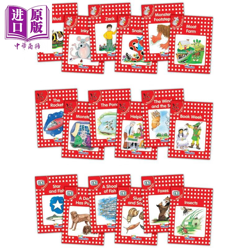 预售 Jolly Phonics Readers Red Level 1 Complete Set 快乐自然拼读读物红色等级18本套装 1级 英文原版英语分级读物
