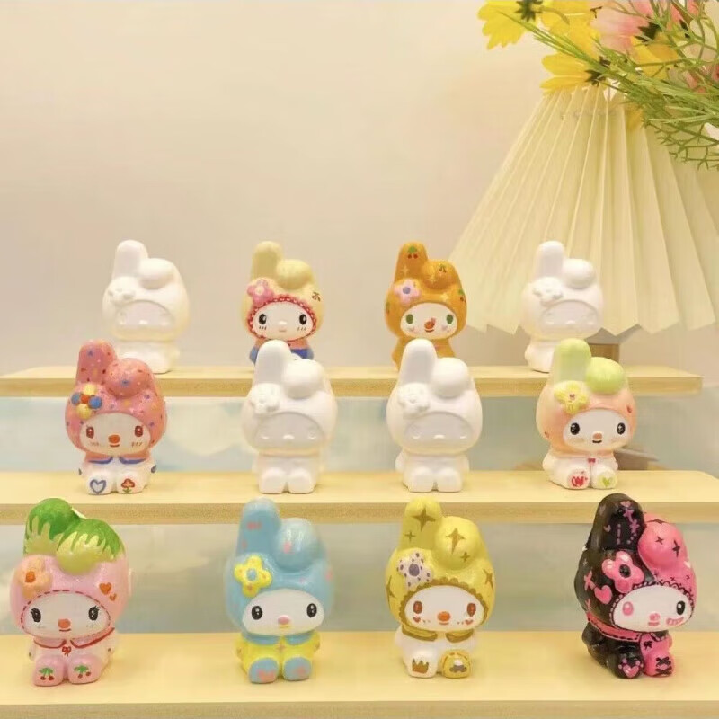 清洁JTT 三丽鸥石膏娃娃12个装 12色颜料+画笔