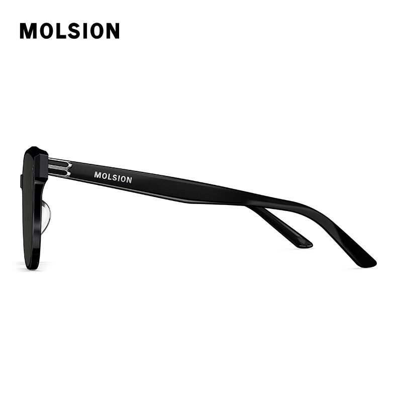MOLSION陌森太阳镜【魔方镜】张凌赫同款2026新品D形大框墨镜潮流MS3131 C10 镜框:亮黑 镜片:灰色【偏光】