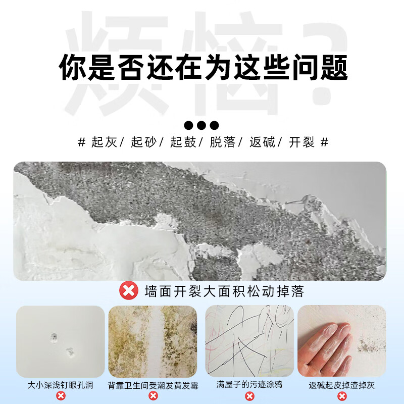 卫涂邦补墙膏墙面修补膏白色墙体修复腻子膏墙壁白墙补墙漆家用防水防潮 补墙膏 1kg*1件 【抗裂\耐水\防霉】约1平方+送工具