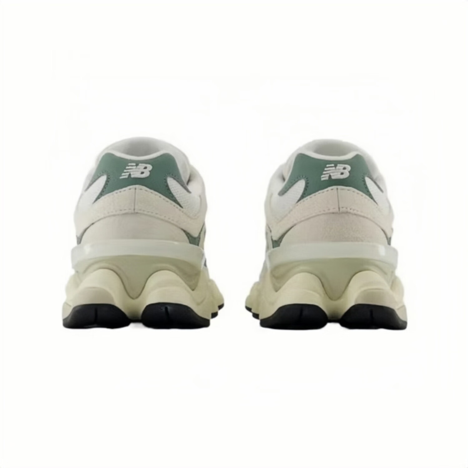 新百伦男女款 9060 千禧小象蹄休闲老爹鞋 复古运动跑步鞋 米白色｜绿色 45