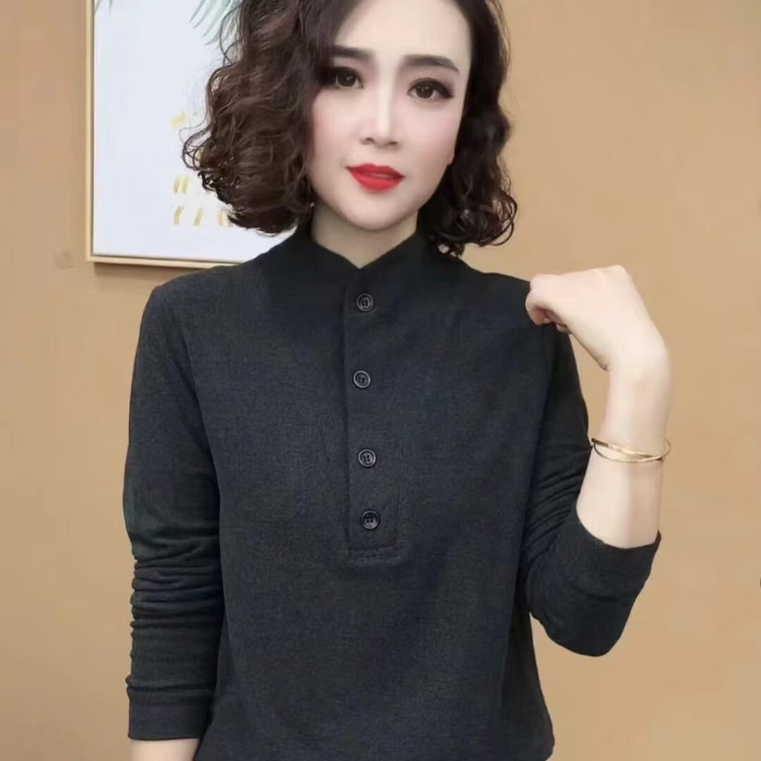 秋冬款宽松显瘦套头加厚大码立领卫衣CSph女士时尚长袖立领卫衣jd 深灰色 2XL  建议120-130斤