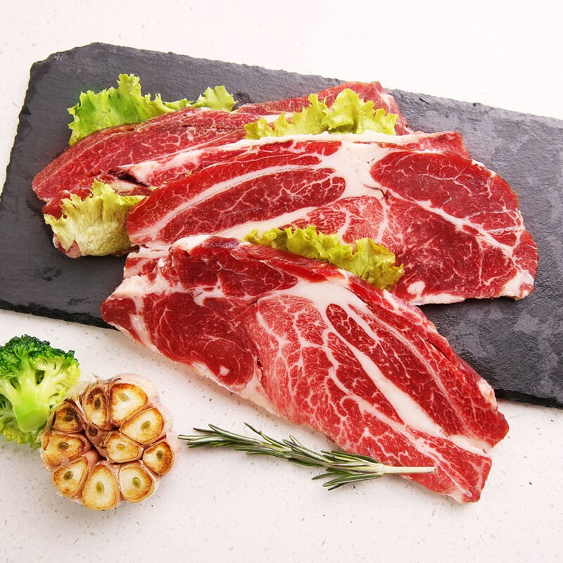 龙江和牛 国产 原切上脑心烤肉片 200g 谷饲600天以上 元盛牛肉 烤肉
