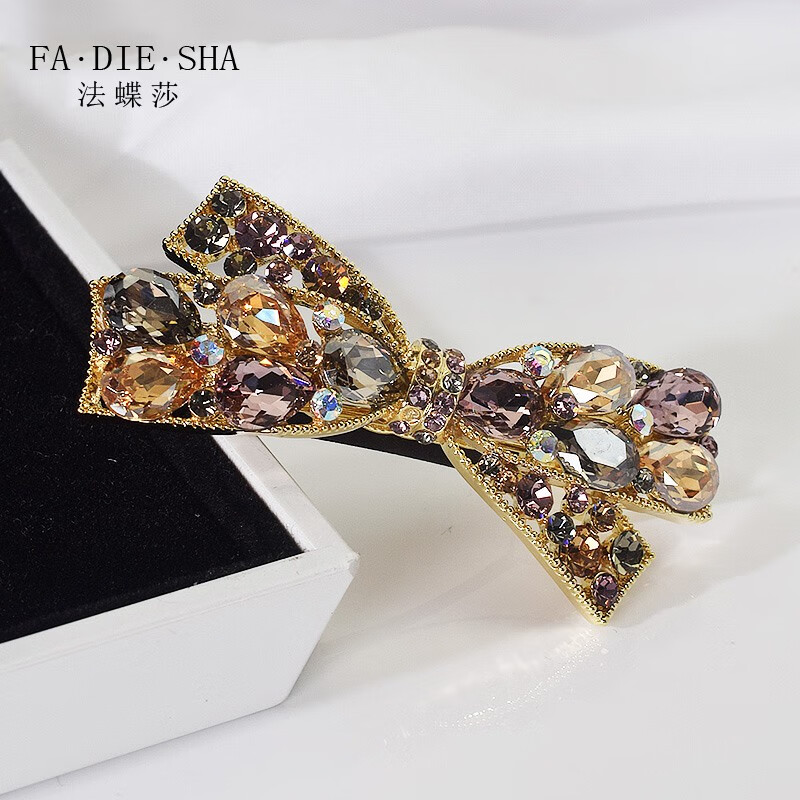 法蝶莎(fadiesha)品牌蝴蝶结发夹弹簧夹发卡头饰女士后脑勺高端半扎横