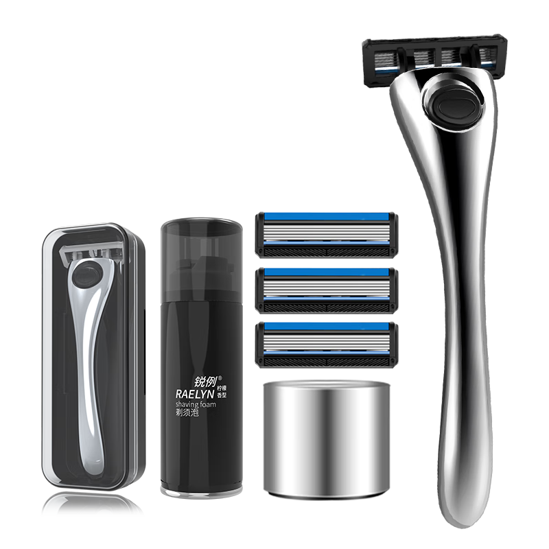 阿帕齊（Apache）阿帕齊德國(guó)進(jìn)口刀頭手動(dòng)剃須刀1刀架4刀頭+底座+須泡+收納盒