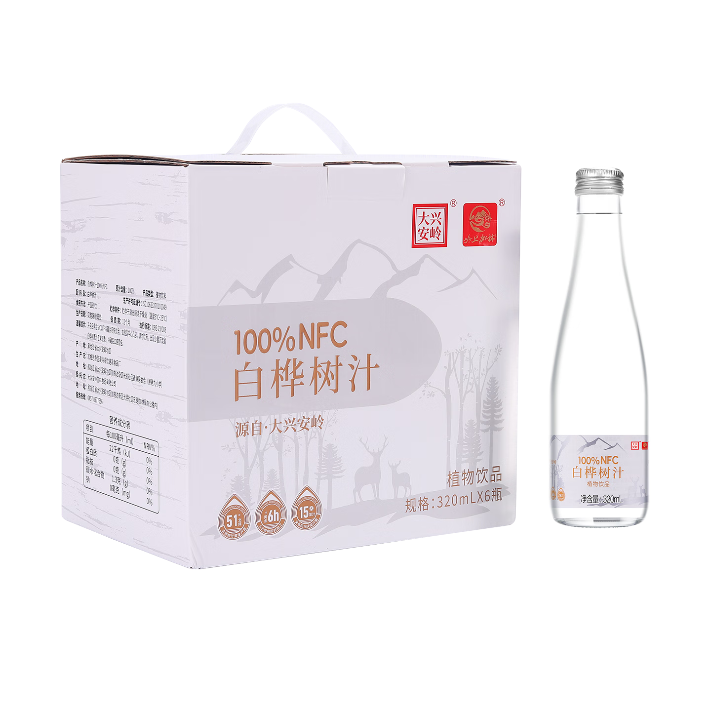 ޵ϼ 100%NFC֭ԭҺ 320ml*6ƿ    13.9Ԫ(ȯ)