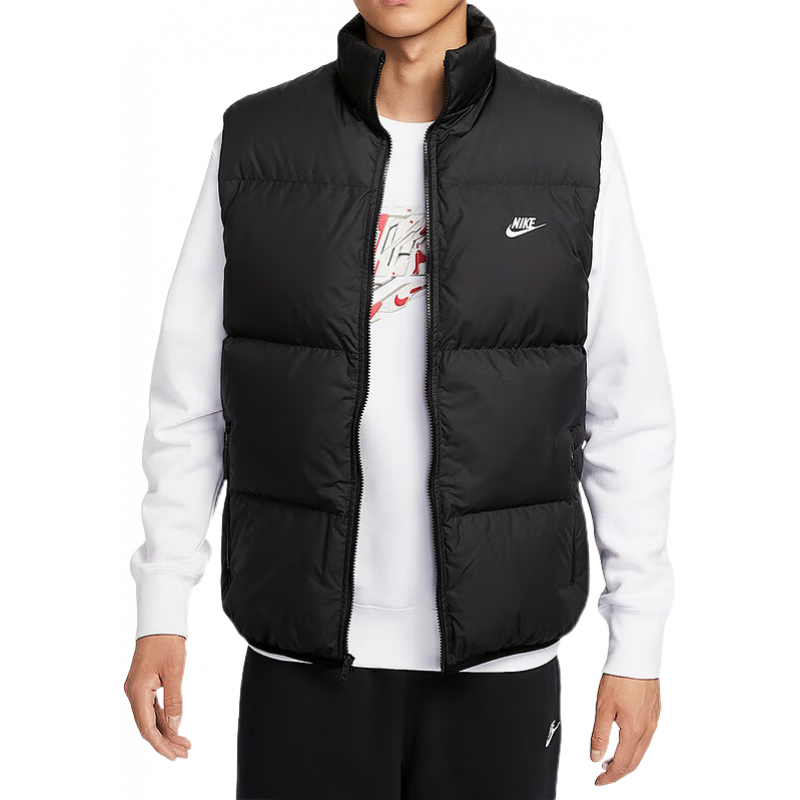 耐克（NIKE）羽绒马甲男装 2025冬季新款户外休闲运动服防寒保暖背心夹克外套  IB2978-010 XL