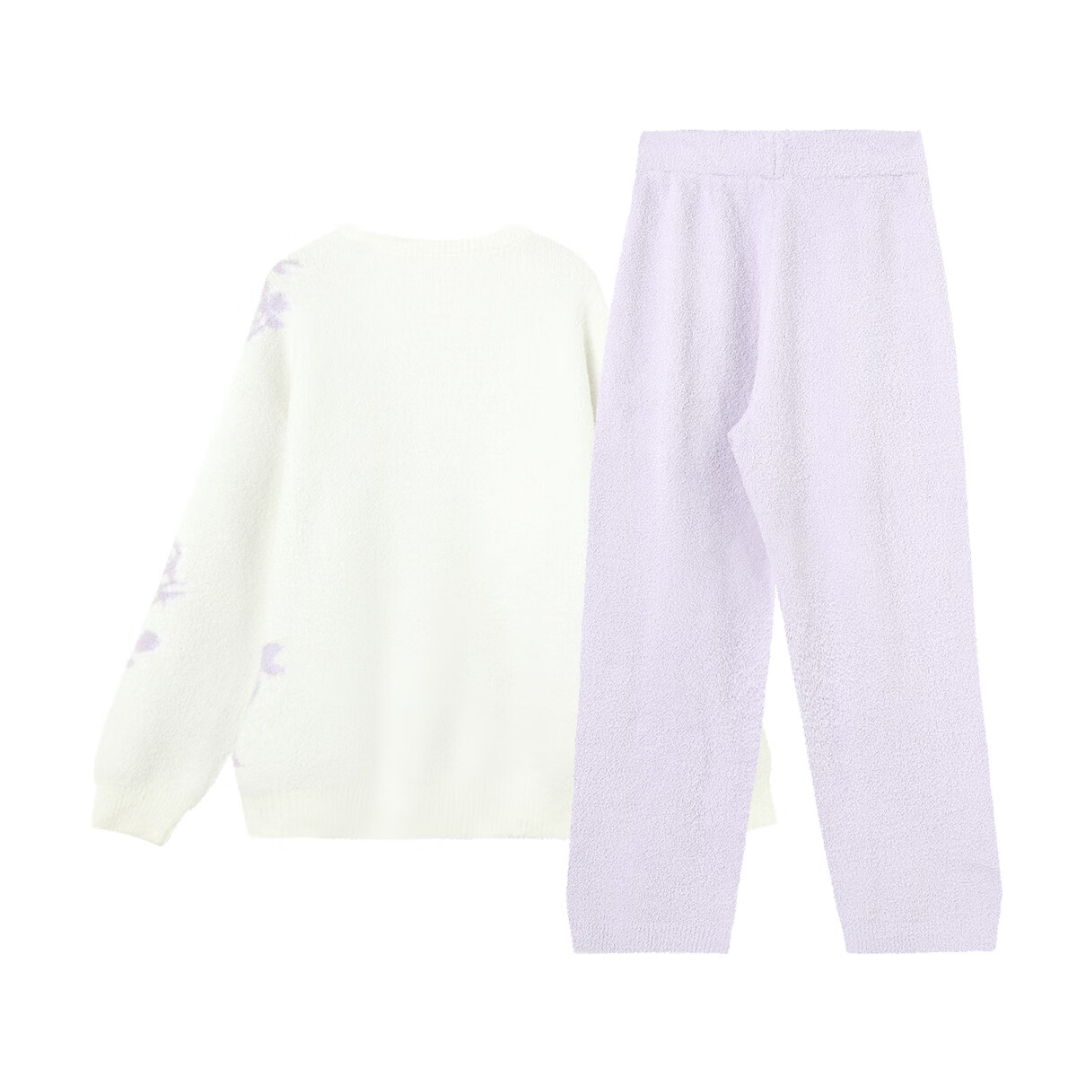 安莉芳（Embry Form）【新品玫瑰衣】半边绒女士红色睡衣秋冬加厚保暖家居服套装女款 淡紫色LIL M