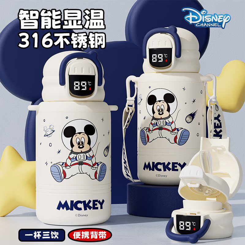 ROYALLOCKE保温杯儿童水杯男女小学生宝宝吸管双饮杯子送礼保温壶 米奇500ml