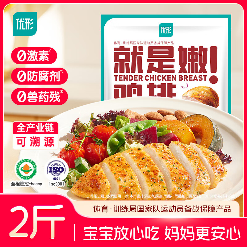 优形 就是嫩鸡排 黑胡椒味 500g*2袋冷冻 鸡胸肉 低脂高蛋白 代餐早餐